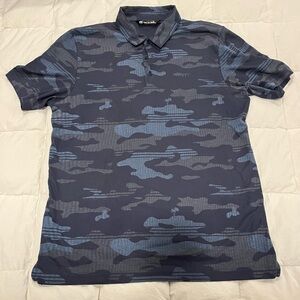 Travis Mathew Men's Blue Camouflage Polo Shirt